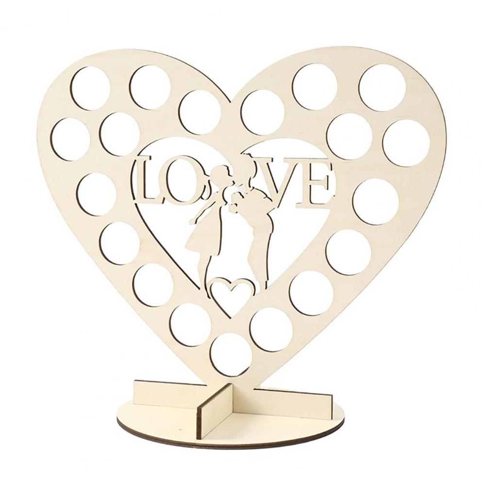 

Wooden Chocolate Display Rack Heart Shaped Chocolate Stand Romantic Tabletop Decor Card Holder For Weddings Parties Events