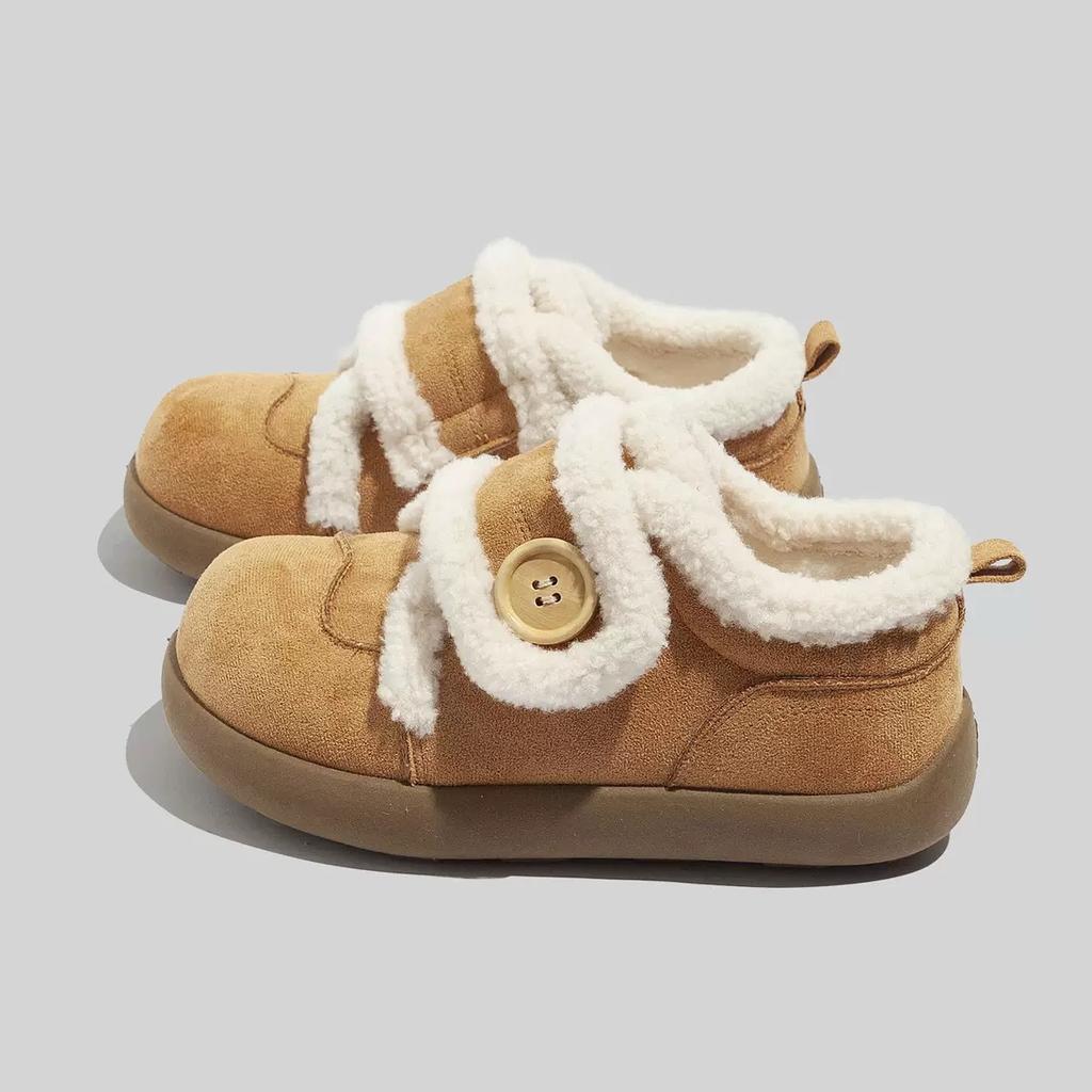 Milk white velvet Velcro board shoes women's autumn and winter new versatile niche wool cotton shoes sports