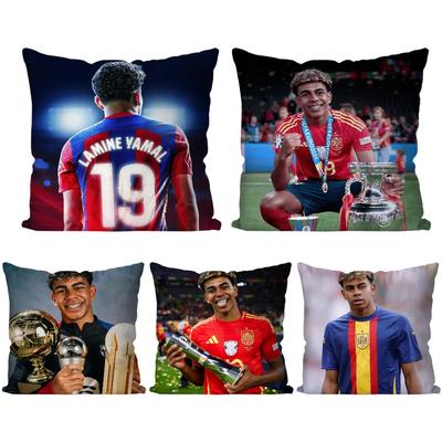 Fotbal L-Lamine Numărul 19 Y-Yamal Față de pernă Pernă pătrată Dormitor Canapé Timp liber Confort Mașină Living Decorare casă 40X40
