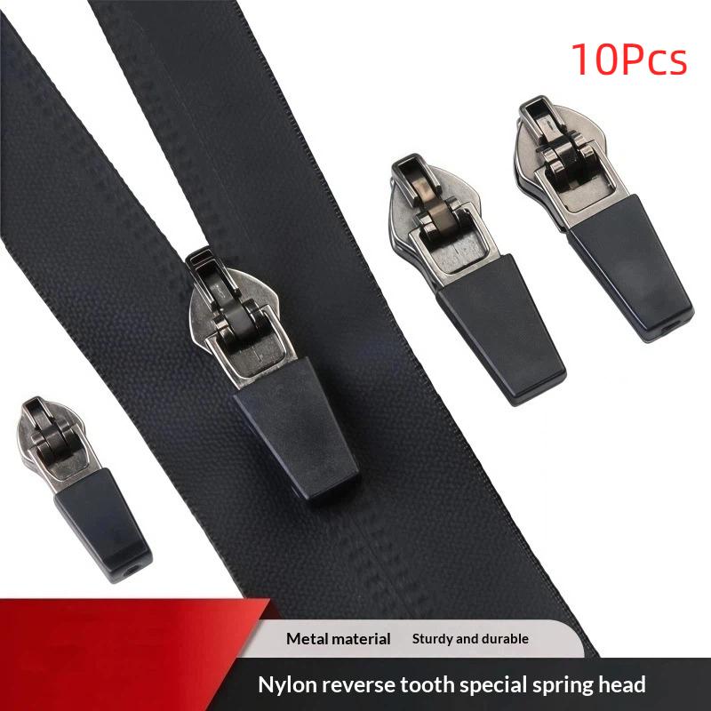 Nylon Reversed Zip Slider Puller Invisible Waterproof Zipper Head for Swimwear Outdoor Bag Daily Repair Replacement Parts
