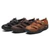 Men's Outdoor Breathable Closed-Toe Leather Sandals - Comfortable, Large Size, Cross-Border Summer Beach Shoes