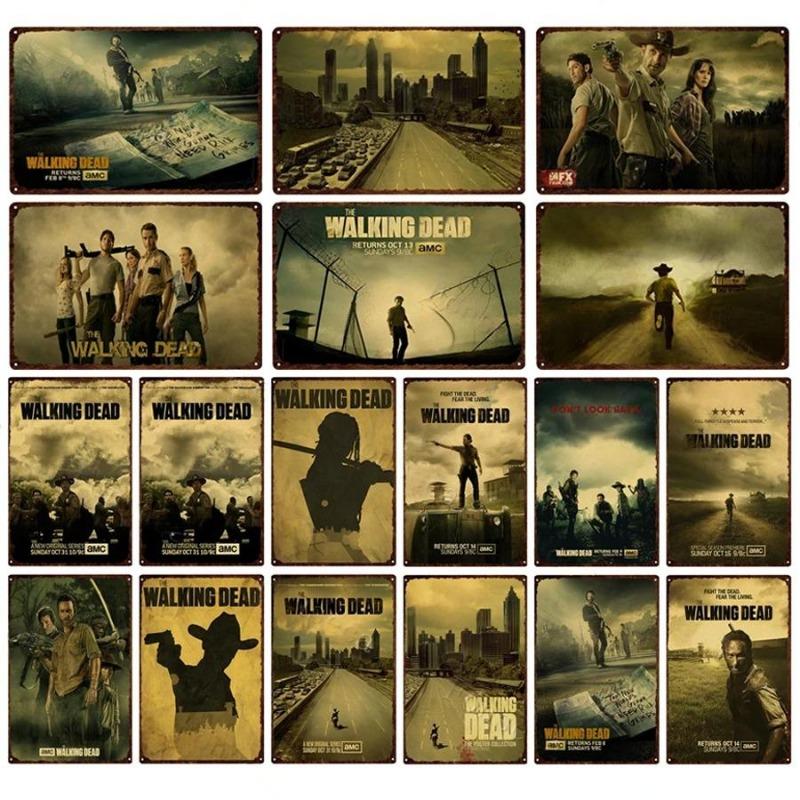 Metal Tin Poster The Walking Dead Movie Metal Sign Plaque Poster for Bar Club Wall Decor Retro Home Vintage Wall Plate Pendant