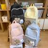 ZESU Ita Large Korean PVC Perfect for Elementary and High School Students Women's Bag, Capacity, Style, Girls' Backpack, Backpack, Transparent,