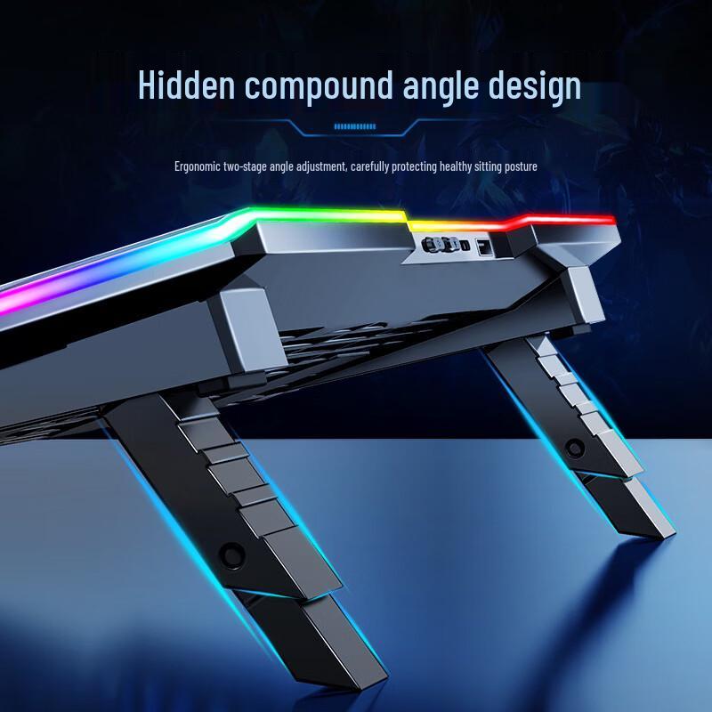 Ollymurs RGB Aluminum Gaming Laptop Cooler Stand