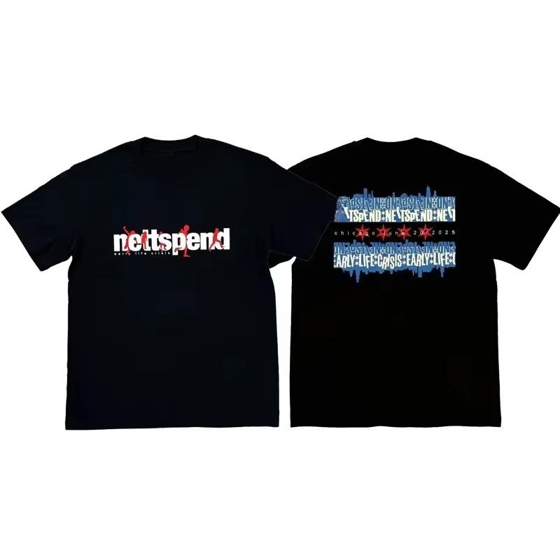 NETTSPEND EARLY LIFE CRISIS MERCH Limited Edition Shortsleeved Tshirt Tour Tattoo Design Autumn and winter innerwear L