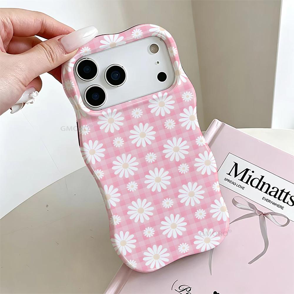 Popular small fresh flower summer mobile phone case girls high value iPhone17PM two-in-one protective case