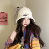 Women's Autumn and Winter Patch Plush Fisherman's Hat Big Head Circumference Korean Version Versatile Warm Japanese Basin Hat Trendy