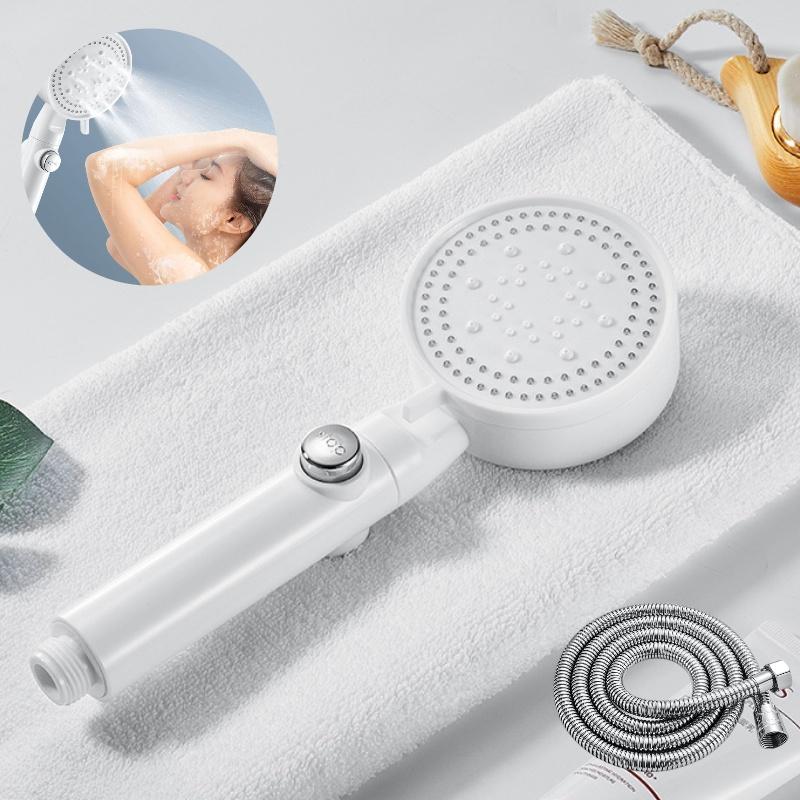 Abs Handheld Showerhead With Powerful Water Pressure And Five Spray Modes For Bathroom