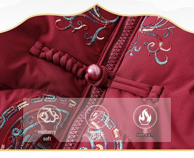 Cozy Chinese-Style Cotton Jacket for Middle-Aged & Elderly Women - Autumn/Winter Edition