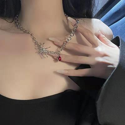 Collana Ciondolo Ragno Punk Catena Gotica Choker Per Donne Festa di Halloween Gioiello Regalo