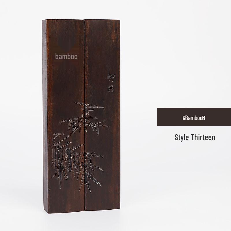 Black Catalpa Wood Ruler and Paperweight for Calligraphy and Book Pressing