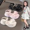 Princess shoes for girls2026New Summer Fashionable Children's Shoes, Little Girl's Pearl Sandals with Bowknot, Soft Sole
