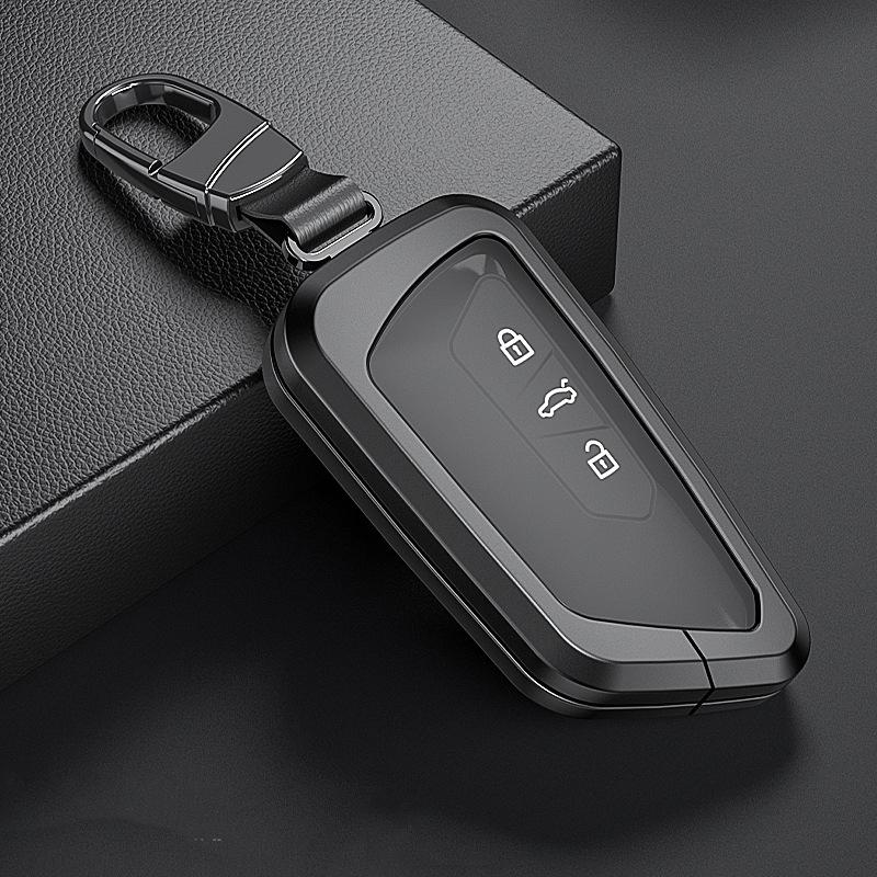 Styling Mouldings Car Aluminium Alloy+TPU Key Fob Cover Case For VW Volkswagen Golf 8 Mk8 New Skoda Octvia 3/4/5Buttons 2020 202