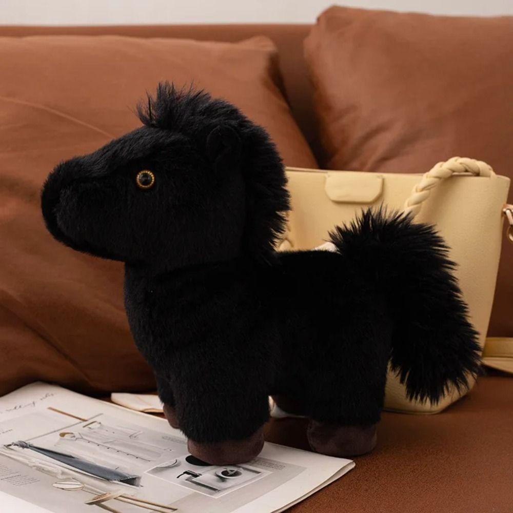 Long Mane Foal Plush Doll Simulation Cartoon Horse Stuffed Toy Horse Plush Keychain  Children