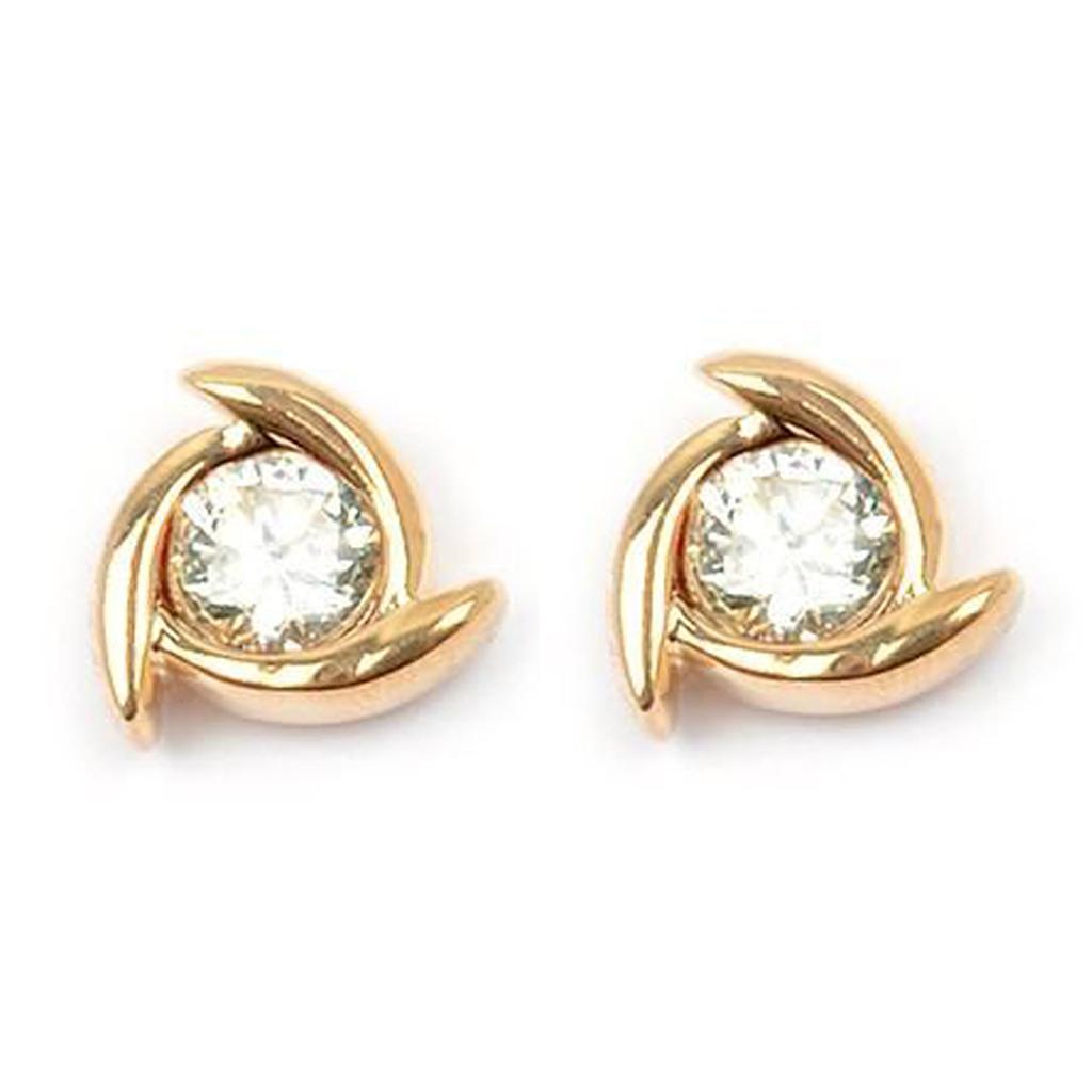 Les Trésors De Lily [M8919] - Vergoldete Ohrringe 'Sissi' Weißgold - 8 mm