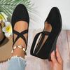 Comfortable Soft Sole Women's Crisscross Strap Wedge Shoes, All-Match Slip On Dance Commuter Work Shoes