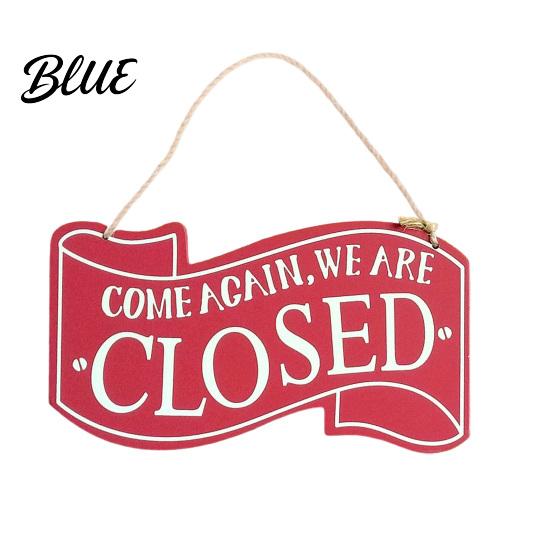 Door Nameplate Vintage Open Closed Sign with Lanyard