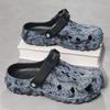 Fashion Men Slippers Printing New Men Clogs Light Soft EVA Men's Hole Shoes Outdoor Sandals Home Garden Slides Male Beach Flats