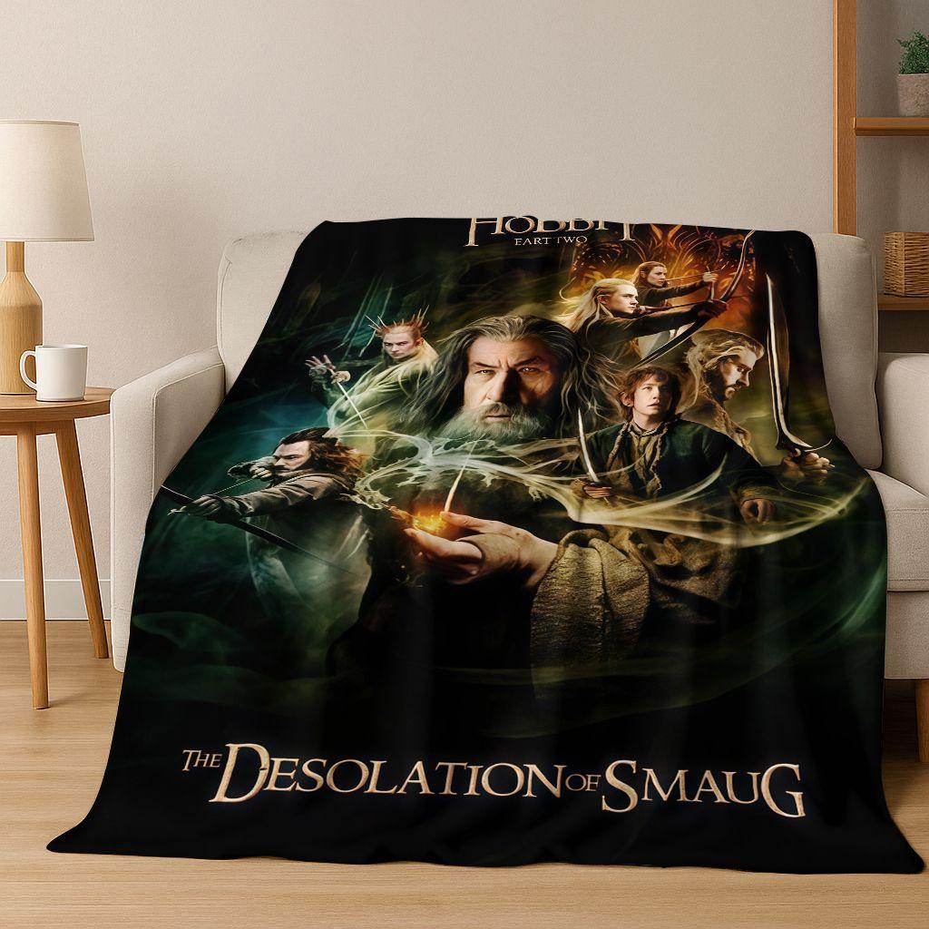 26 Style L-Lord of Rings H-Hobbit Movie Flannel Blanket,Warm and Cozy Soft Throw Blanket for Home Bedroom Bed Sofa Cover Gift