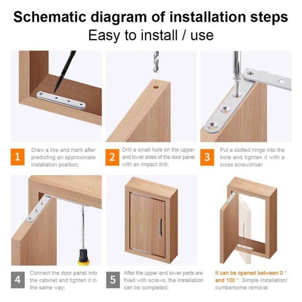 2PCS Inset Hidden Hinges Chicken beak Damping Pivot Hinge Invisible Door Pivot Hinge  Furniture