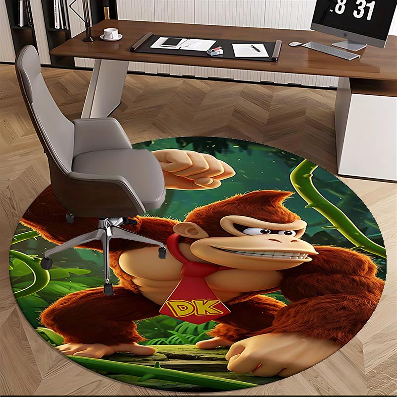 Donkey Kong Runder Stuhluntersetzer - DK Heimdeko Teppich für Büro, Wohnzimmer