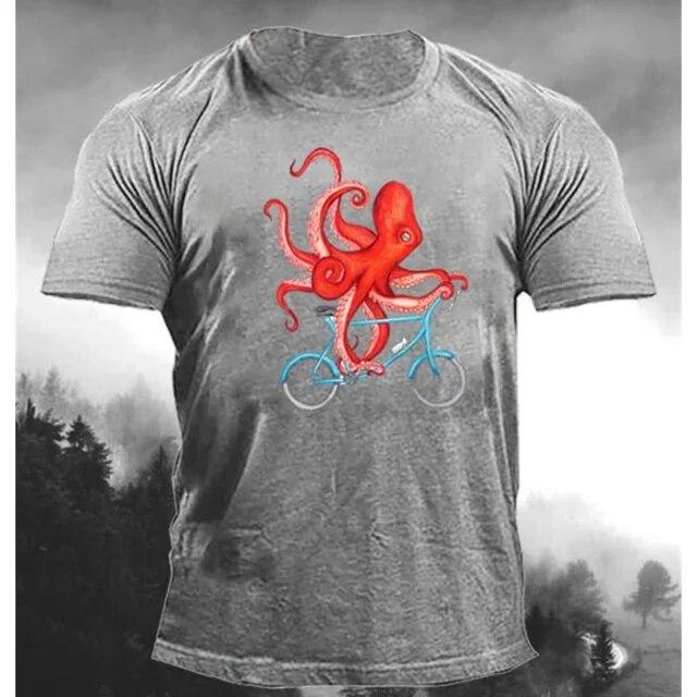 Vintage Herren T-Shirt 3D Schädel Fisch Druck Schreckliche Männer Kleidung Sommer Casual Kurzarm Straße Coole Tops Übergroße Sweatshirt