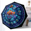 Cyber Clownfish Mandala Pattern Umbrella, Portable and Foldable Design, 8 Ribs, a Casual Accessory for Halloween, Christmas, and Birthday Gifts.