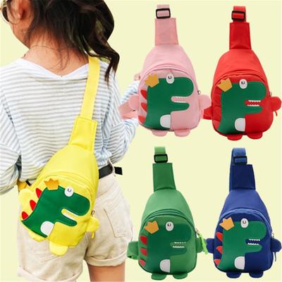 Cute Cartoon Dinosaur Padrão Crianças Unissex Escola Casual Peito Cruz Corpo Bolsa