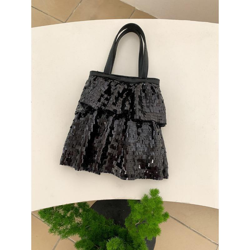 New Commuter Tote Bag Women's Creative Pleated Design Handbag Bag Women's Light Luxury Niche Sequined Bag