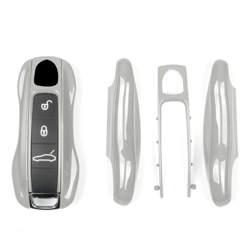 3 Piece ABS Key Fob Cover Set For 911 Vehicles Shockproof Protection Enhancing Grip Lightweight Design Easy Installation