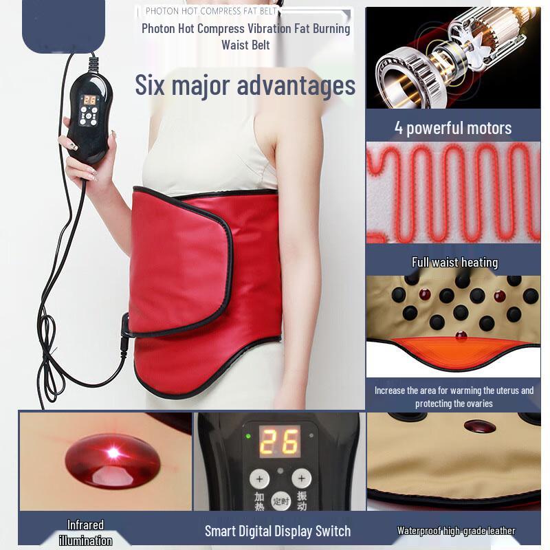 Heated Massage Waist Belt with Red Light Therapy