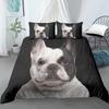 3D Dog King Quen Ful Twin Soft Duvet Cover Funy Pupy Beding Set Tens Adult People Kawai Pet Animal White 2/3pcs Comfortable Quilt Cover
