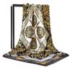 Popular Design 90X90Cm Kerchief New Print Warm Silk Scarf  Satin Finish Scarves Fashion The Four Seasons Hijab