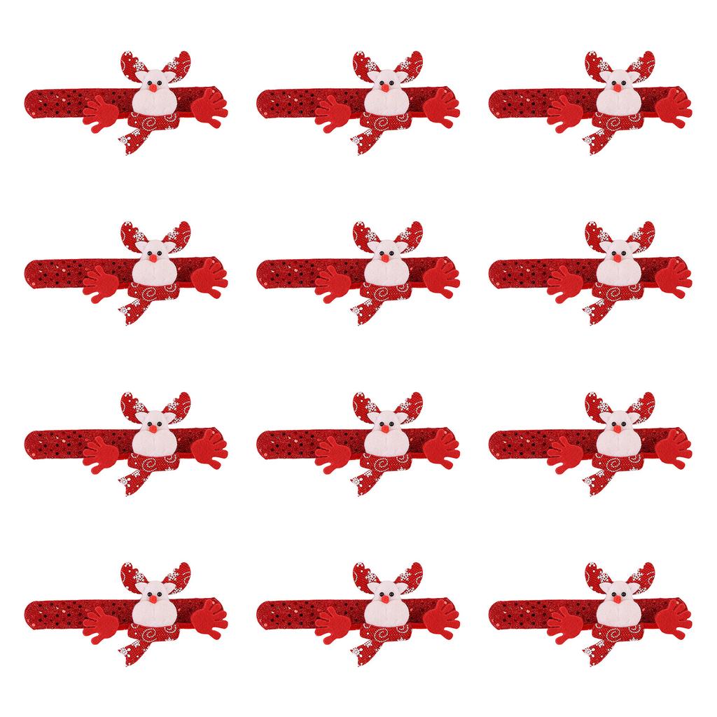 12Pcs Christmas Slap Bracelets Holiday Slap Wristbands For Kids Adult Christmas Party Supplies Stocking Fillers