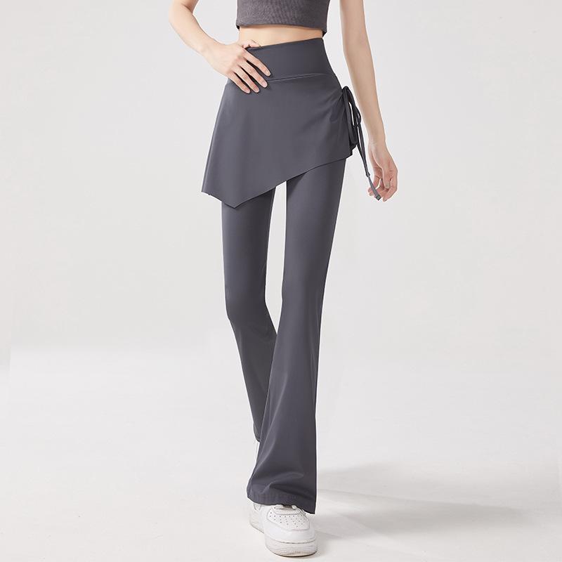 

2026 Spring/Summer Faux Two-Piece Micro-Flare High-Waisted Yoga Pants for Women – Slimming with Drape Effect XL (Recommended for 60-70 kg)