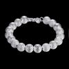 Ladies Textured Silver Plated Ball Bracelet Bangle