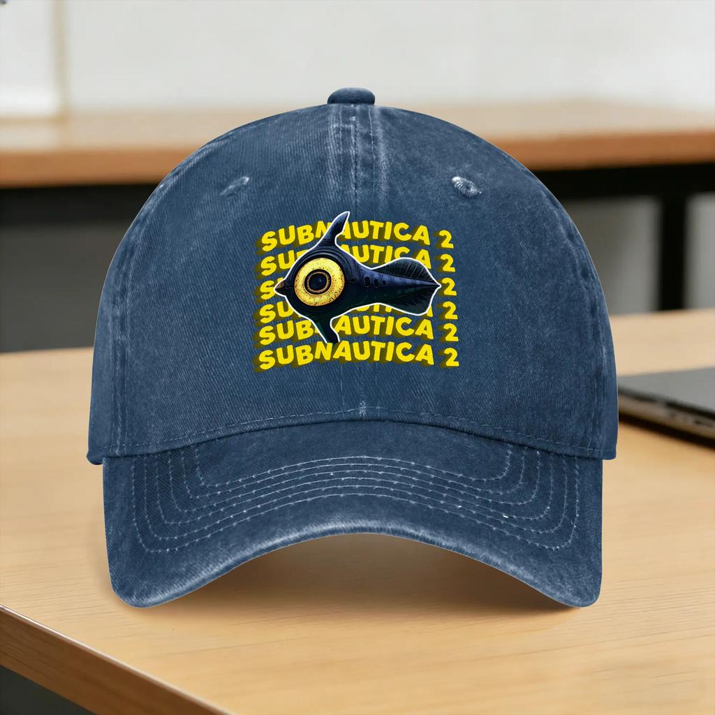 Subnautica Sun Baseball Cap Casual FeUnisex Unisex Washed Trucker Hat Breathable Print Outdoor Sports Baseball Caps Birthday Gift