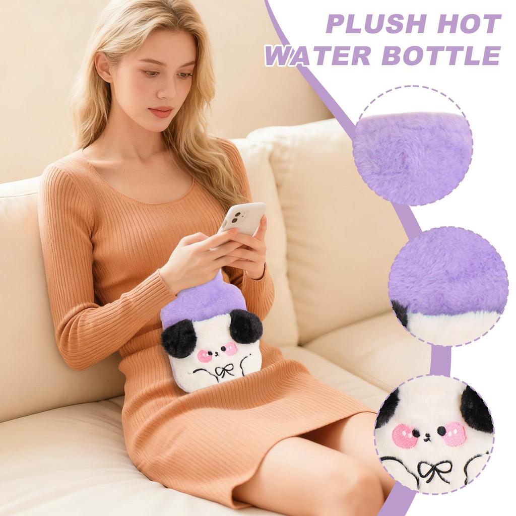 Hot Water Bottle With Cover Plush Hand Foot Warmer Heating Water Bottle For Women Men Student Child Menstrual Period Abdomen