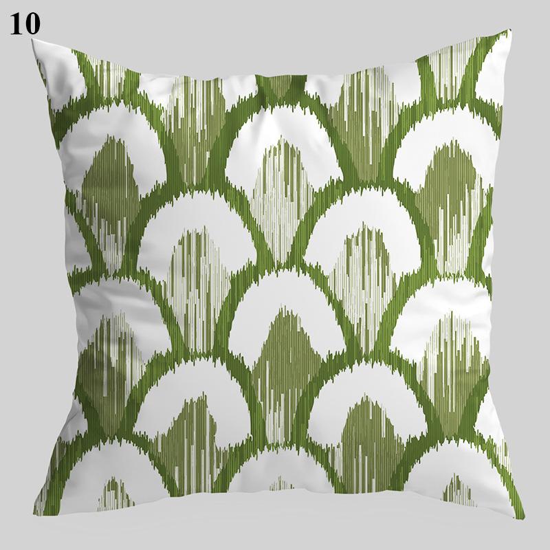Nordic Style Throw Pillowcase Dark Green  Geometric Leaf  Sofa Car Decoration Cushion Cover Home Decor