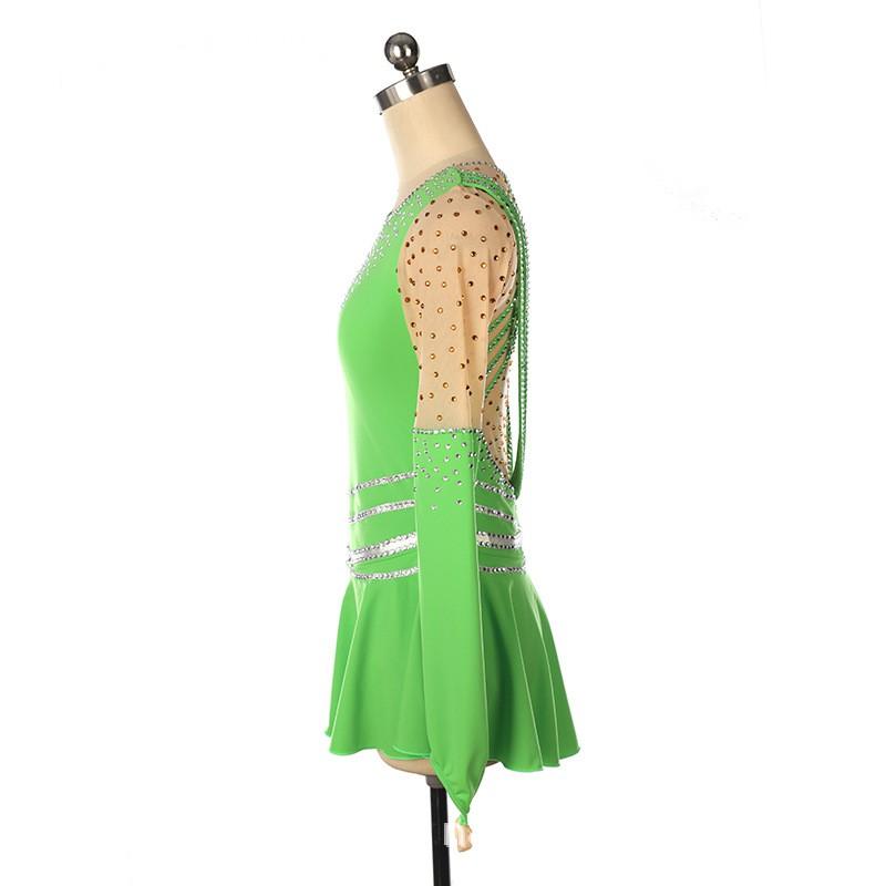 Girls Women Figure Skating Dress Performance Costume With Full Rhinestone Embellishment Sweet Style 2025