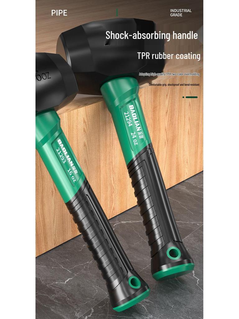Baolian Shockproof Rubber Hammer - Anti-bend, Industrial Grade, Solid, Multifunctional Installation Tool for Flooring and Tiles.