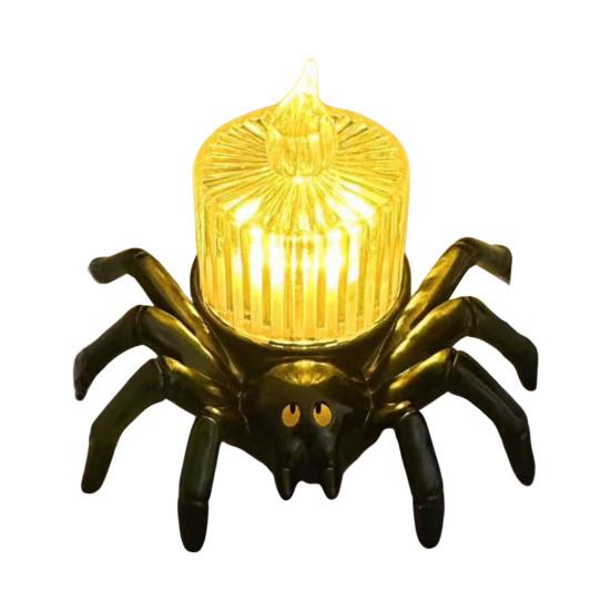 Halloween Candle Light Battery Operated Flameless LED Spider Tealights Electric Flickering Fake Candle Halloween Party Decoration