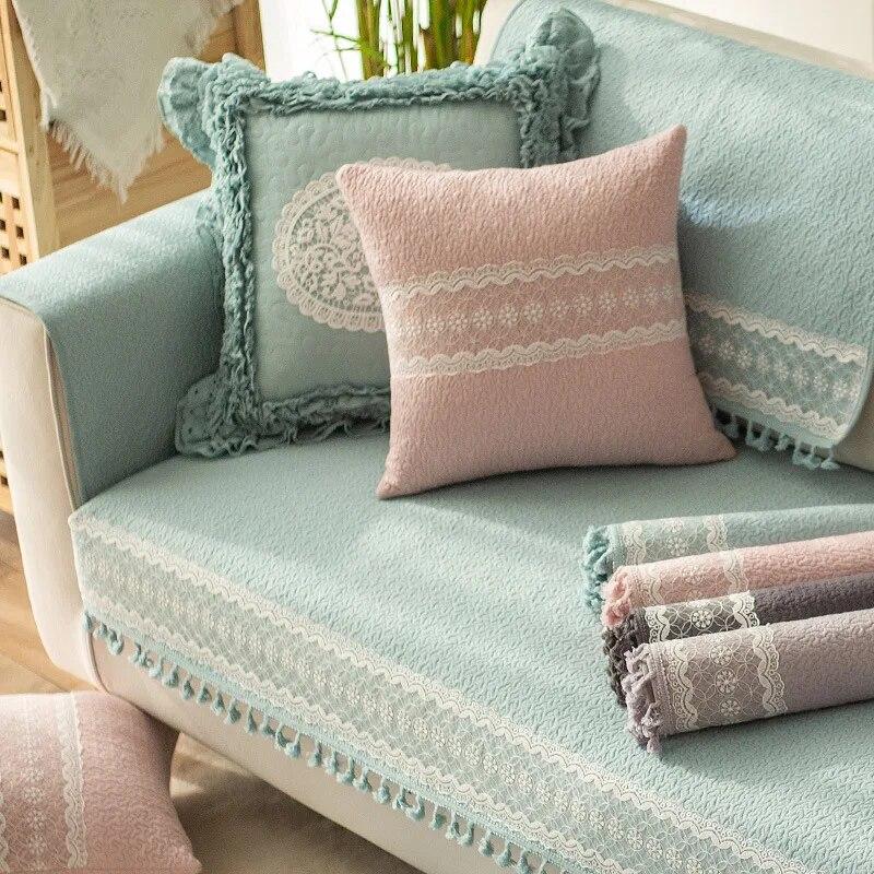 Light Luxury Living Room Sofa Cover Four Seasons American-style Sofa Cushion Stereo EmbroideryUniversal Non-slip Cushion