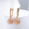New Hollow Round Ball Long Earrings  Rose Gold With Natural Zircon Women Earrings Unique Fashion Everyday Jewelry