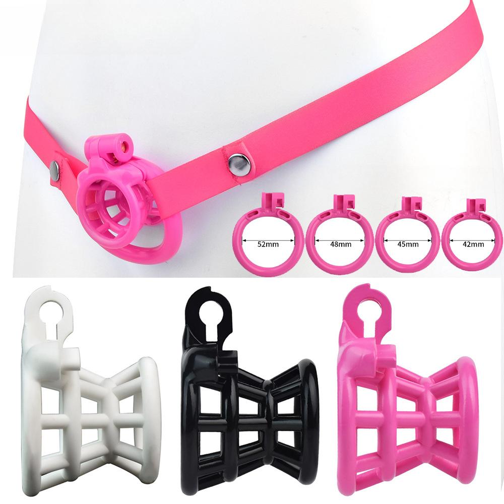 Men's Resin Chastity Lock 3D Penis Cage Colorful Wearable CB Lock Gay Cock Ring BDSM Cuckold Chastity Belt