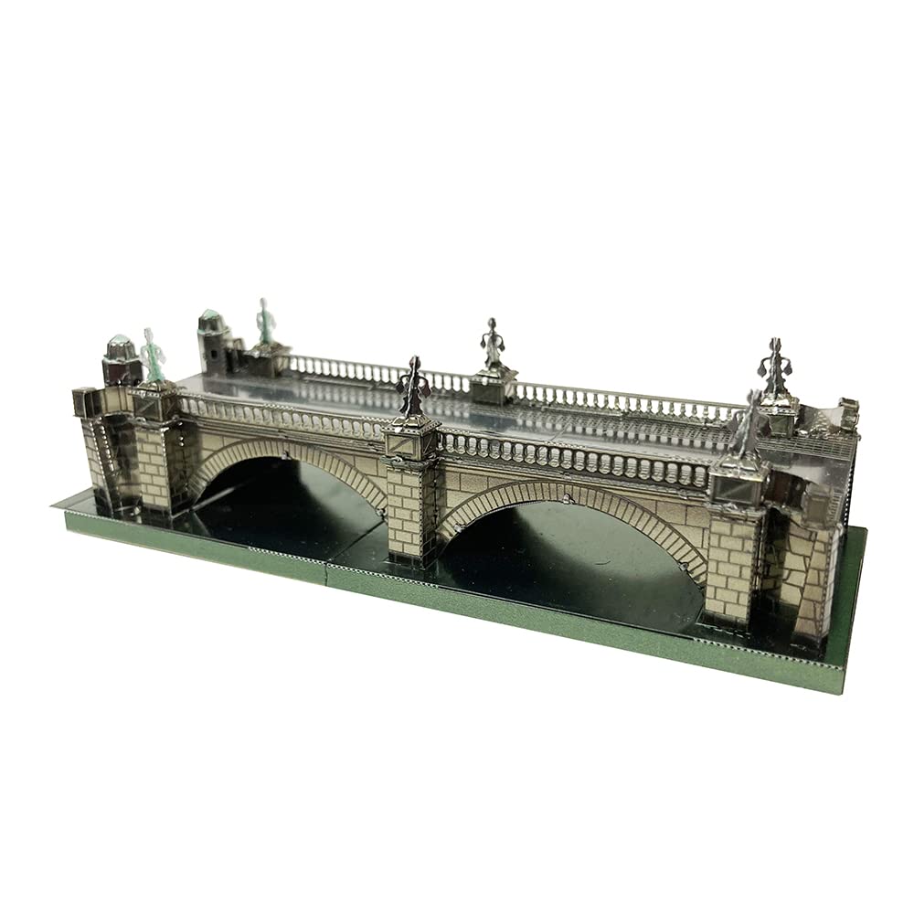 Tenyo Metallic Nano Famous Castles and Historical Buildings Nijubashi Bridge Stainless No Glue Laser Craft 3D Brass Puzzle, Series, (T-ME-016M),