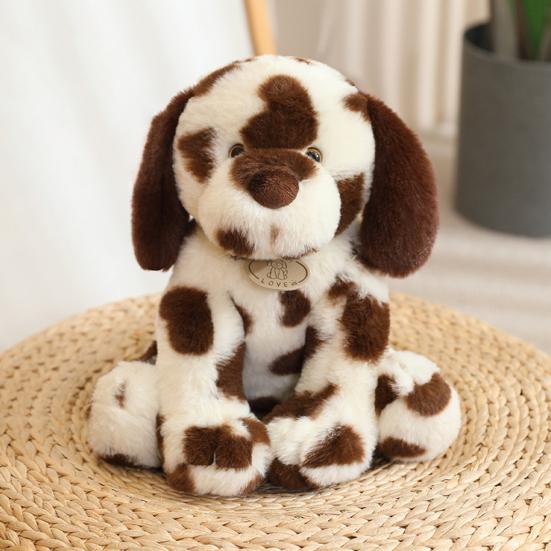 Spotted Dalmatian Plush Toy 25cm Super Soft Stuffed Dog Huggable Sitting Pose Cuddly Dog Plushie Gift for Girls Boys