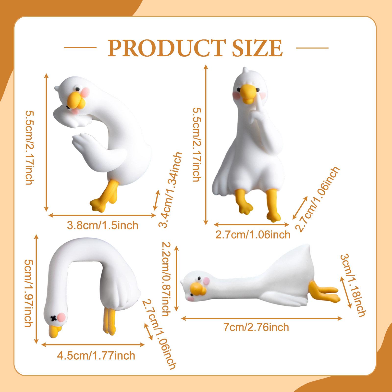 

4Pcs 3D Craft Figurine Computer Monitor Decors Desk Home Small Goose Statues Small Goose Statues TV Monitor Desk Table Shelf белый