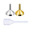 10Pcs Small Metal Funnel with 2Pcs Mini Pipette for Filling Small Mini Bottles Containers Atomizer Perfume Liquid