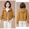 Versatile Hooded Sweatshirt for Women, Fashionable Short Zip Jacket Outfits